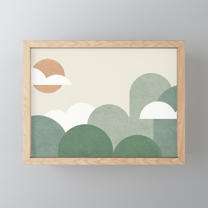 Mountains and Clouds - Landscape Mini Art Print Gallery Image 1