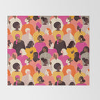 Female diverse faces pink Throw Blanket Gallery Image 2
