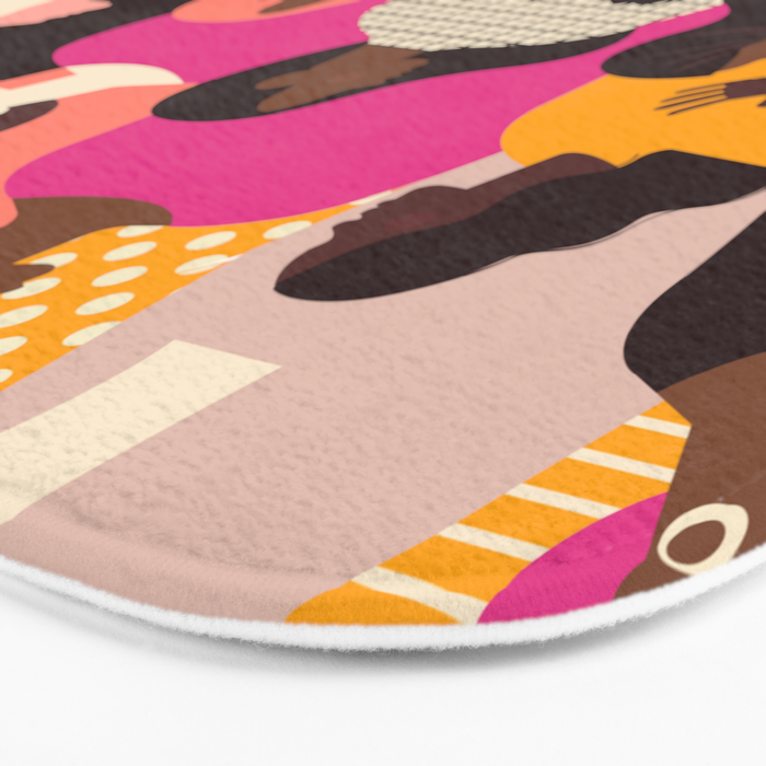 Female diverse faces pink Bath Mat Gallery Image 3