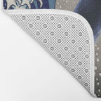 Cowboy Capybara Riding Dolphin Great Wave Bath Mat Gallery Image 2