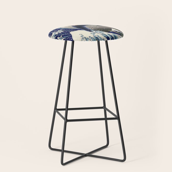 Cowboy Capybara Riding Dolphin Great Wave Stool Gallery Image 1