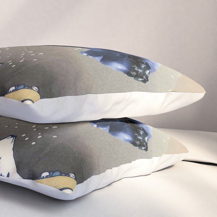 Cowboy Capybara Riding Dolphin Great Wave Pillow Sham Gallery Image 3