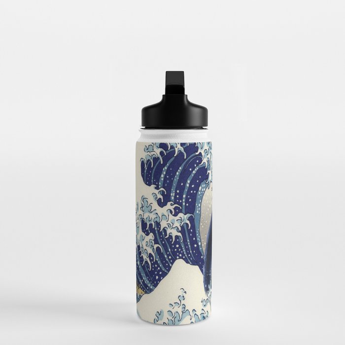 Cowboy Capybara Riding Dolphin Great Wave Water Bottle Gallery Image 3