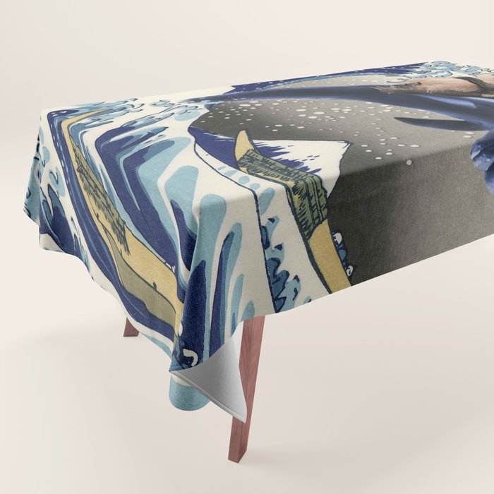 Cowboy Capybara Riding Dolphin Great Wave Tablecloth Gallery Image 1