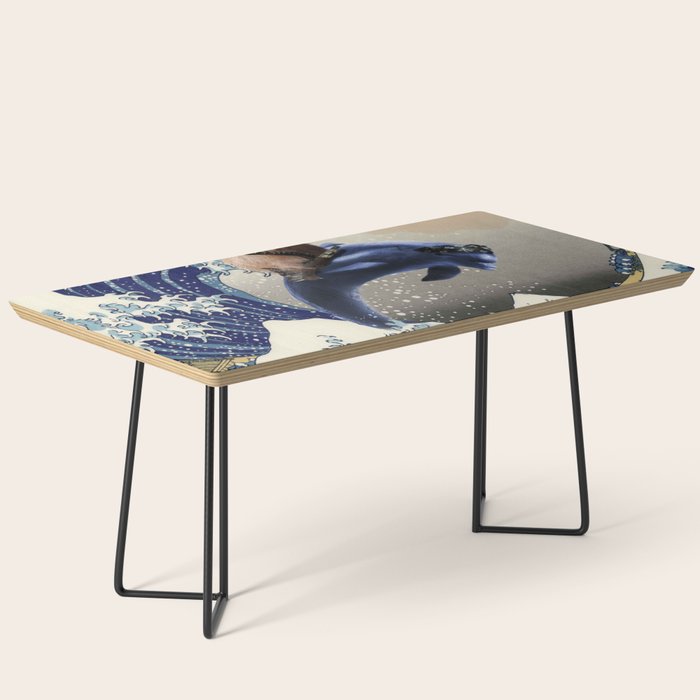 Cowboy Capybara Riding Dolphin Great Wave Coffee Table Gallery Image 1