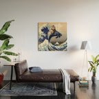 Cowboy Capybara Riding Dolphin Great Wave Wood Wall Art Gallery Image 2