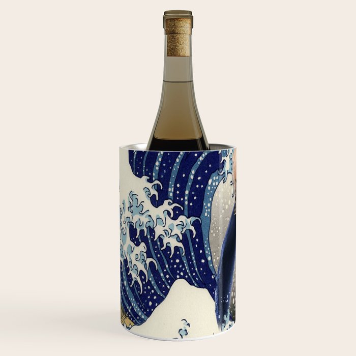Cowboy Capybara Riding Dolphin Great Wave Wine Chiller Gallery Image 2