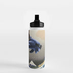 Cowboy Capybara Riding Dolphin Great Wave Water Bottle Gallery Image 2