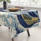 Cowboy Capybara Riding Dolphin Great Wave Tablecloth Gallery Image 3