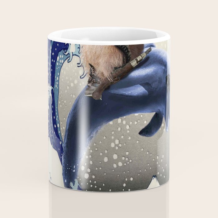 Cowboy Capybara Riding Dolphin Great Wave Coffee Mug Gallery Image 4