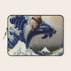 Cowboy Capybara Riding Dolphin Great Wave Laptop Sleeve Gallery Image 1