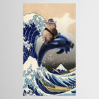 Cowboy Capybara Riding Dolphin Great Wave Tablecloth Gallery Image 2