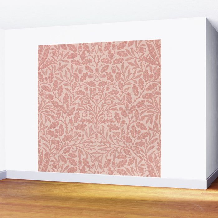 William Morris Acorn Pastel Rose Pink Wall Mural Gallery Image 2