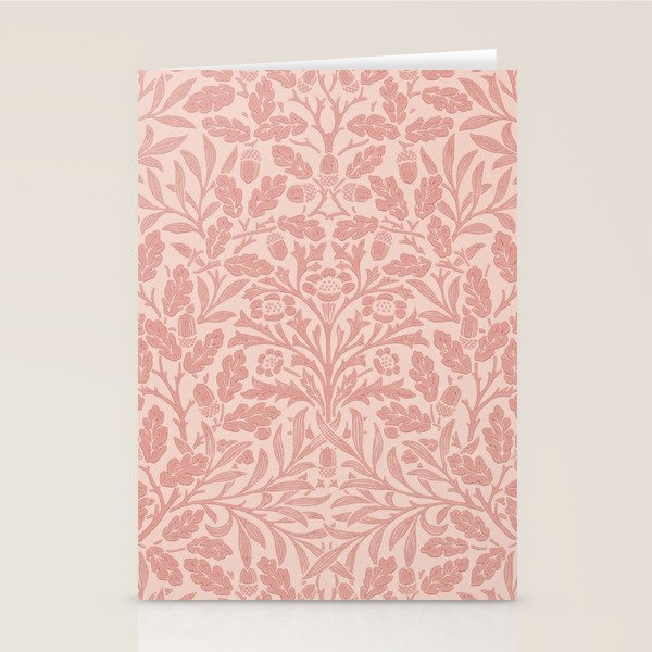 William Morris Acorn Pastel Rose Pink Stationery Card Gallery Image 2