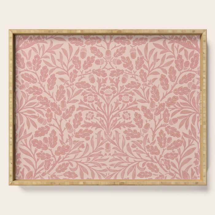 William Morris Acorn Pastel Rose Pink Serving Tray Gallery Image 1