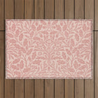 William Morris Acorn Pastel Rose Pink Outdoor Rug Gallery Image 1