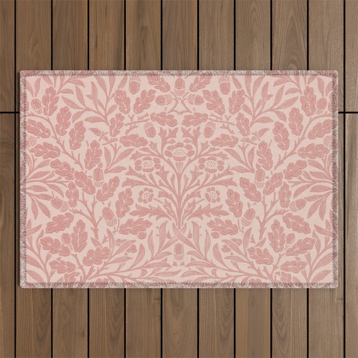 William Morris Acorn Pastel Rose Pink Outdoor Rug Gallery Image 1