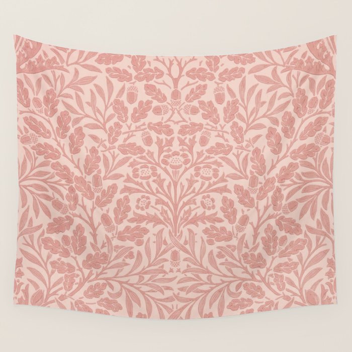William Morris Acorn Pastel Rose Pink Wall Tapestry Gallery Image 1