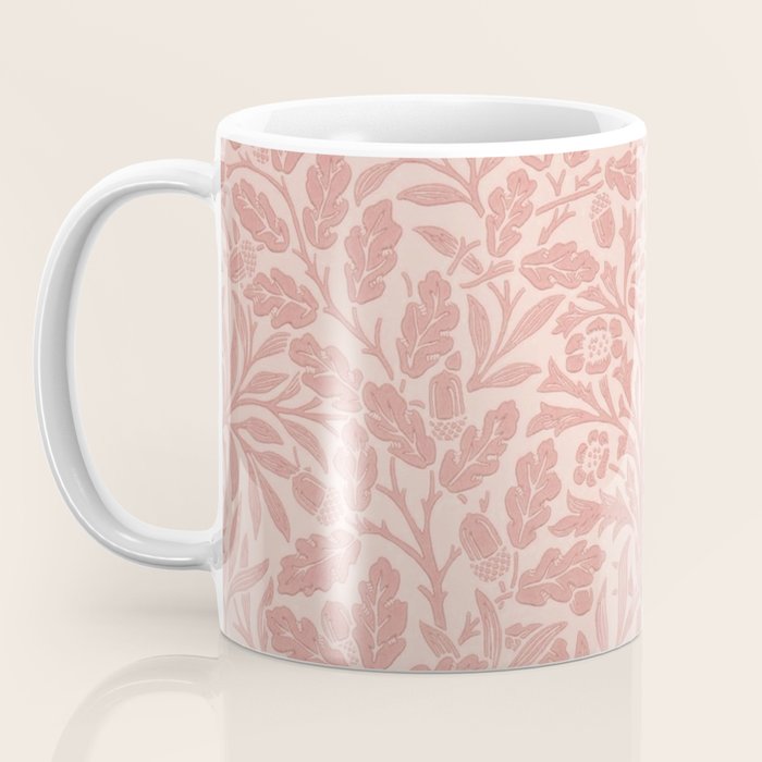 William Morris Acorn Pastel Rose Pink Coffee Mug Gallery Image 3