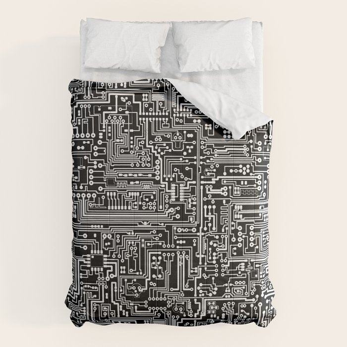 Circuit Board on Black Comforter Gallery Image 1