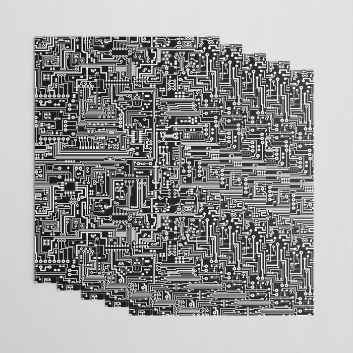 Circuit Board on Black Wrapping Paper Gallery Image 3