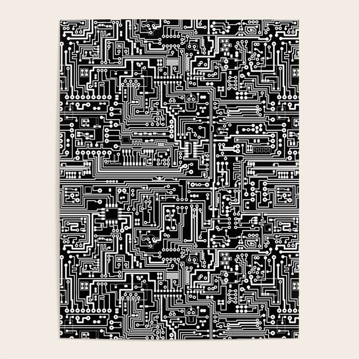 Circuit Board on Black Poster Gallery Image 4