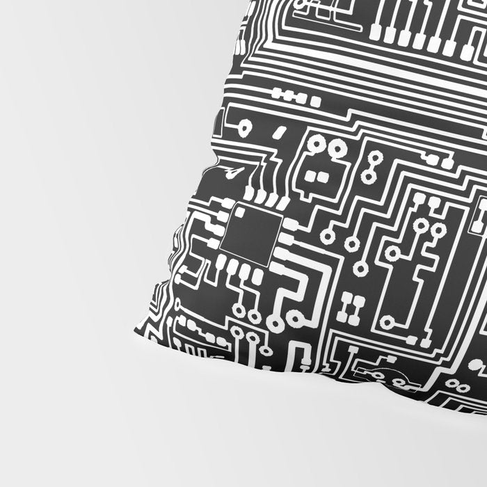 Circuit Board on Black Pillow Sham Gallery Image 4