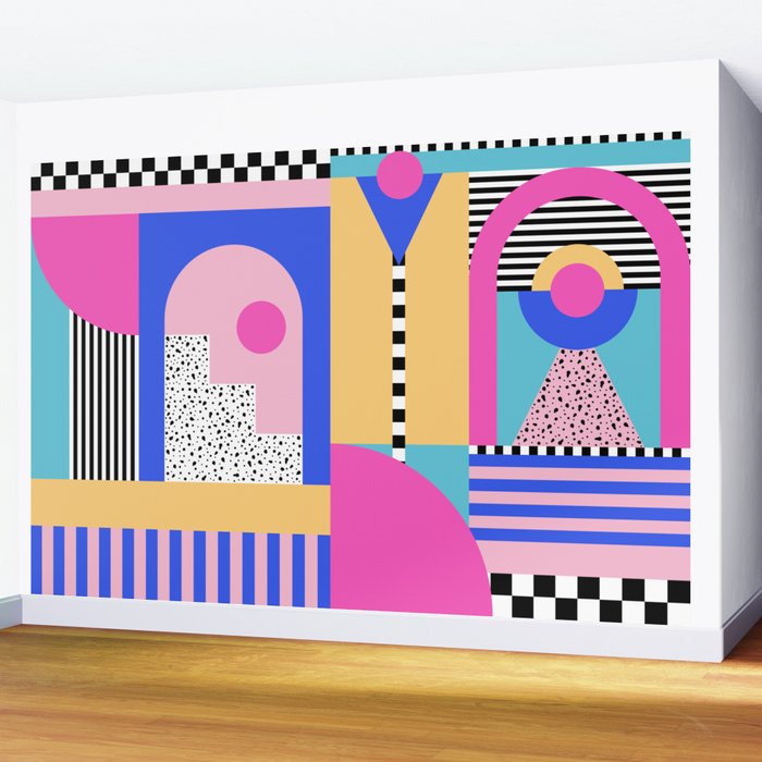 Memphis pattern 96 - 80s / 90s Retro Wall Mural Gallery Image 2
