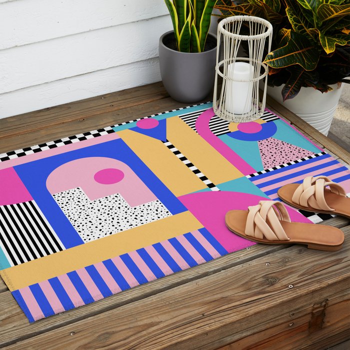 Memphis pattern 96 - 80s / 90s Retro Outdoor Rug Gallery Image 2