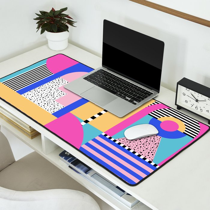 Memphis pattern 96 - 80s / 90s Retro Desk Mat Gallery Image 2