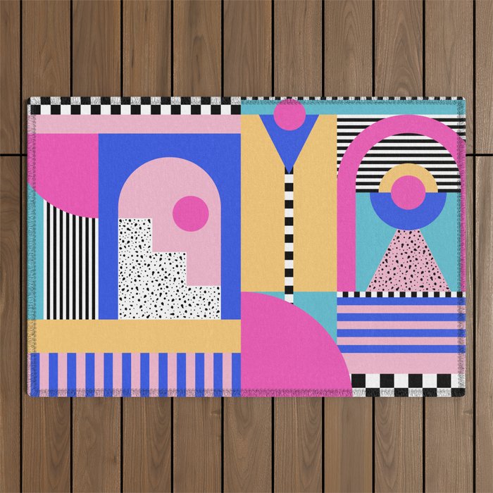 Memphis pattern 96 - 80s / 90s Retro Outdoor Rug Gallery Image 1