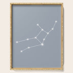 Virgo Zodiac Star Constellation Line Art Blue Grey Serving Tray Gallery Image 1