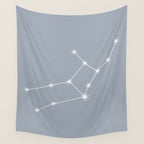 Virgo Zodiac Star Constellation Line Art Blue Grey Wall Tapestry Gallery Image 4