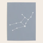 Virgo Zodiac Star Constellation Line Art Blue Grey Poster Gallery Image 4