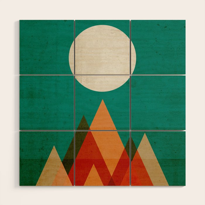 Full moon over Sahara desert Wood Wall Art Gallery Image 1