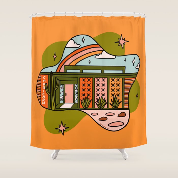 Capricorn Mid Century House Shower Curtain Gallery Image 1