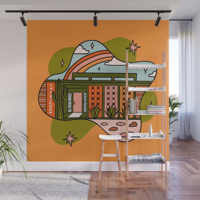 Capricorn Mid Century House Wall Mural Gallery Image 1