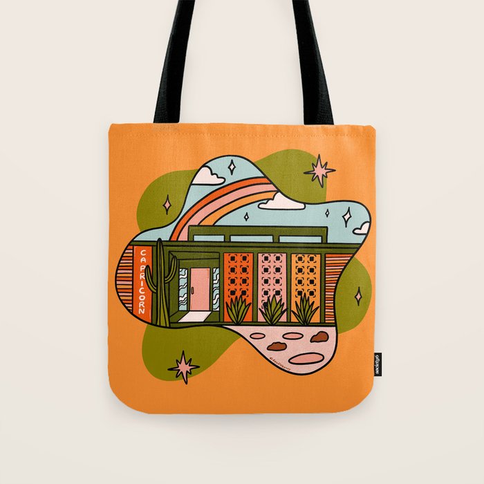 Capricorn Mid Century House Tote Bag Gallery Image 1