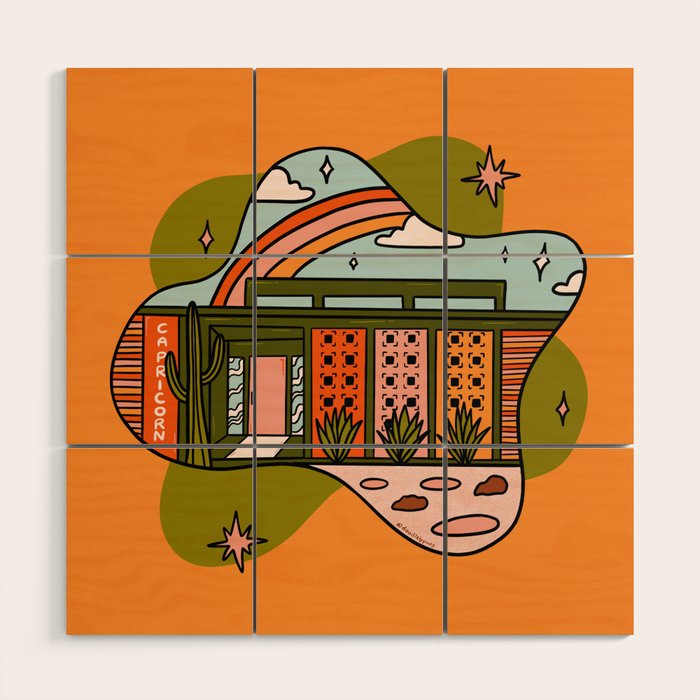 Capricorn Mid Century House Wood Wall Art Gallery Image 1