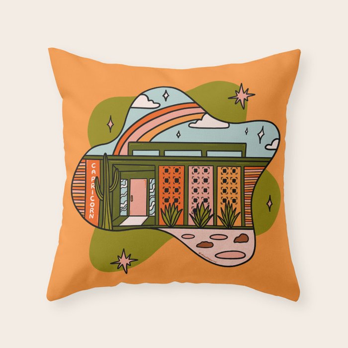Capricorn Mid Century House Throw Pillow Gallery Image 6