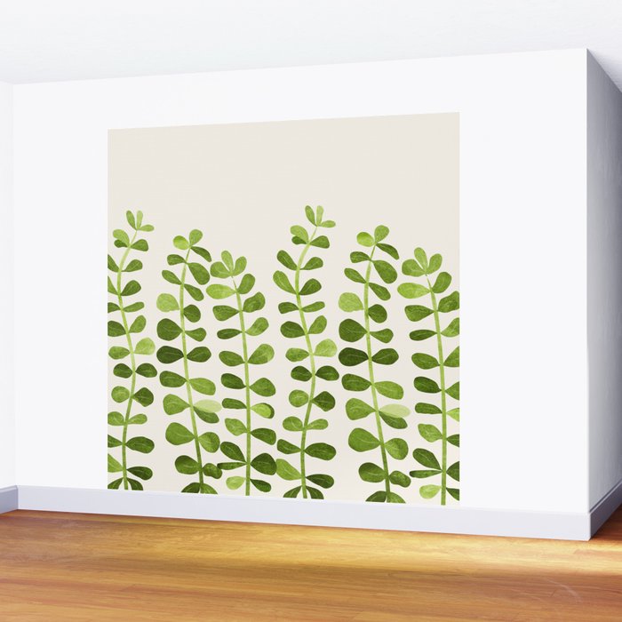 Watercolor Vines - Cute Botanical Painting Wall Mural Gallery Image 2