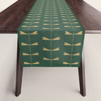 Dragonfly Pattern XVII Kelly Green Table Runner Gallery Image 1