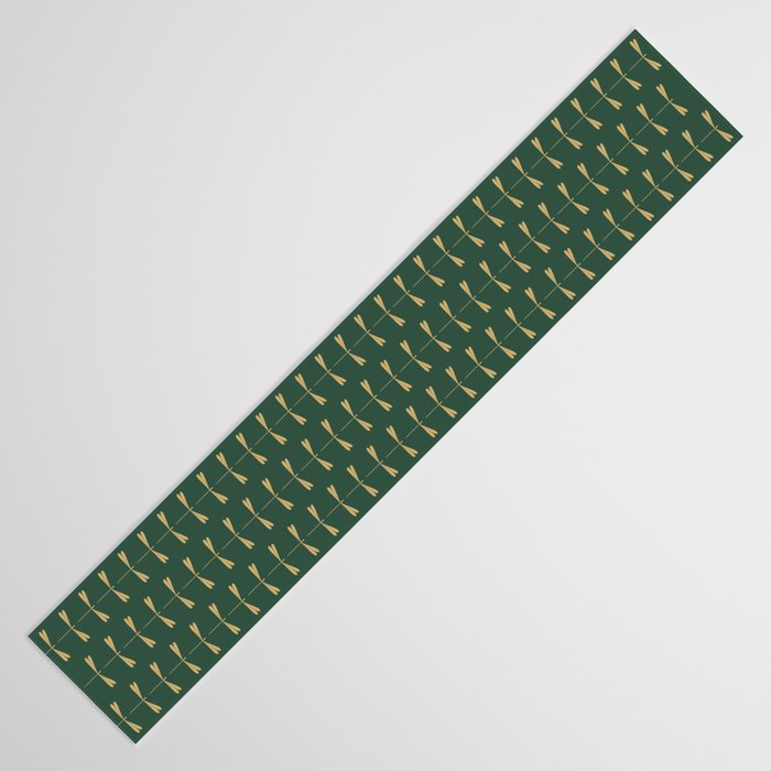 Dragonfly Pattern XVII Kelly Green Table Runner Gallery Image 3