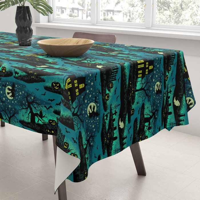Halloween Night - Fox Fire Green Tablecloth Gallery Image 3