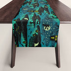 Halloween Night - Fox Fire Green Table Runner Gallery Image 1