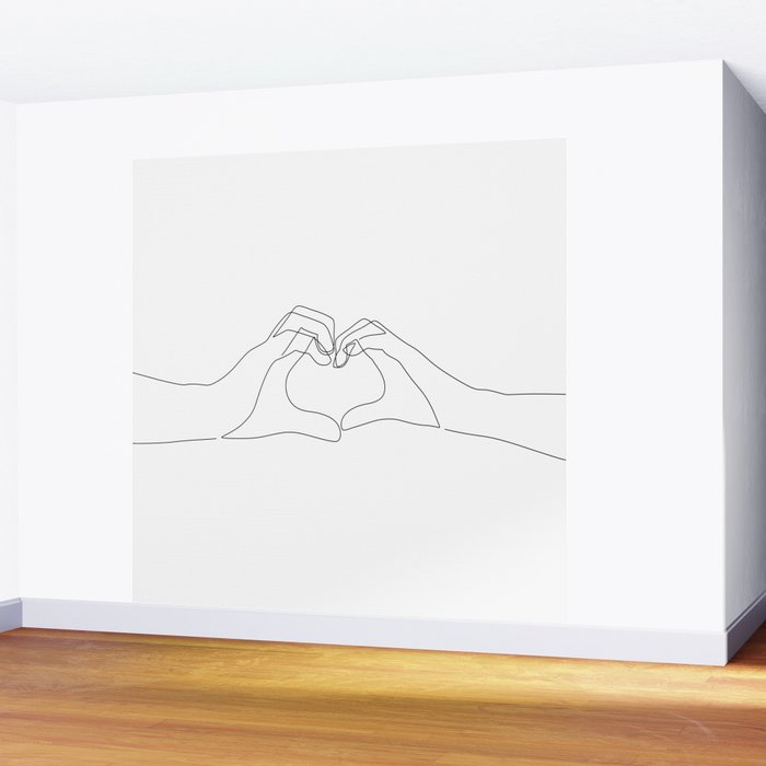 Hand Heart Wall Mural Gallery Image 2