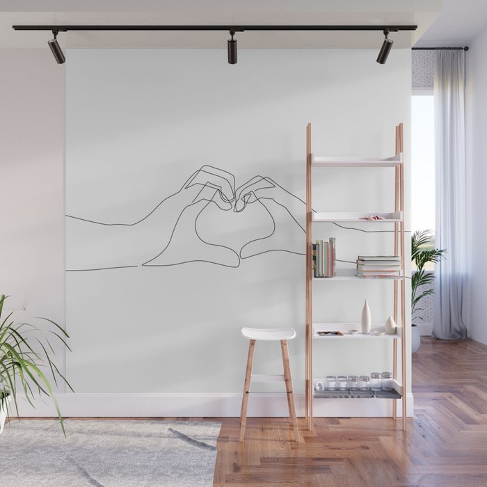 Hand Heart Wall Mural Gallery Image 1