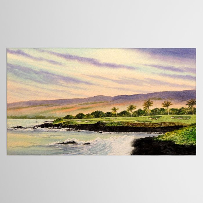 Mauna Kea Golf Course Hawaii Hole 3 Tablecloth Gallery Image 2