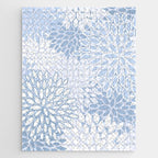 Festive, Winter, Floral Prints, Soft Blue and White Jigsaw Puzzle Gallery Image 1