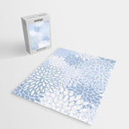 Festive, Winter, Floral Prints, Soft Blue and White Jigsaw Puzzle Gallery Image 2